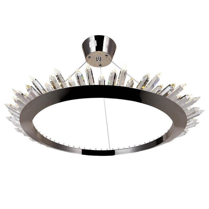 Polished Nickel Ring with Crystal - LV LIGHTING
