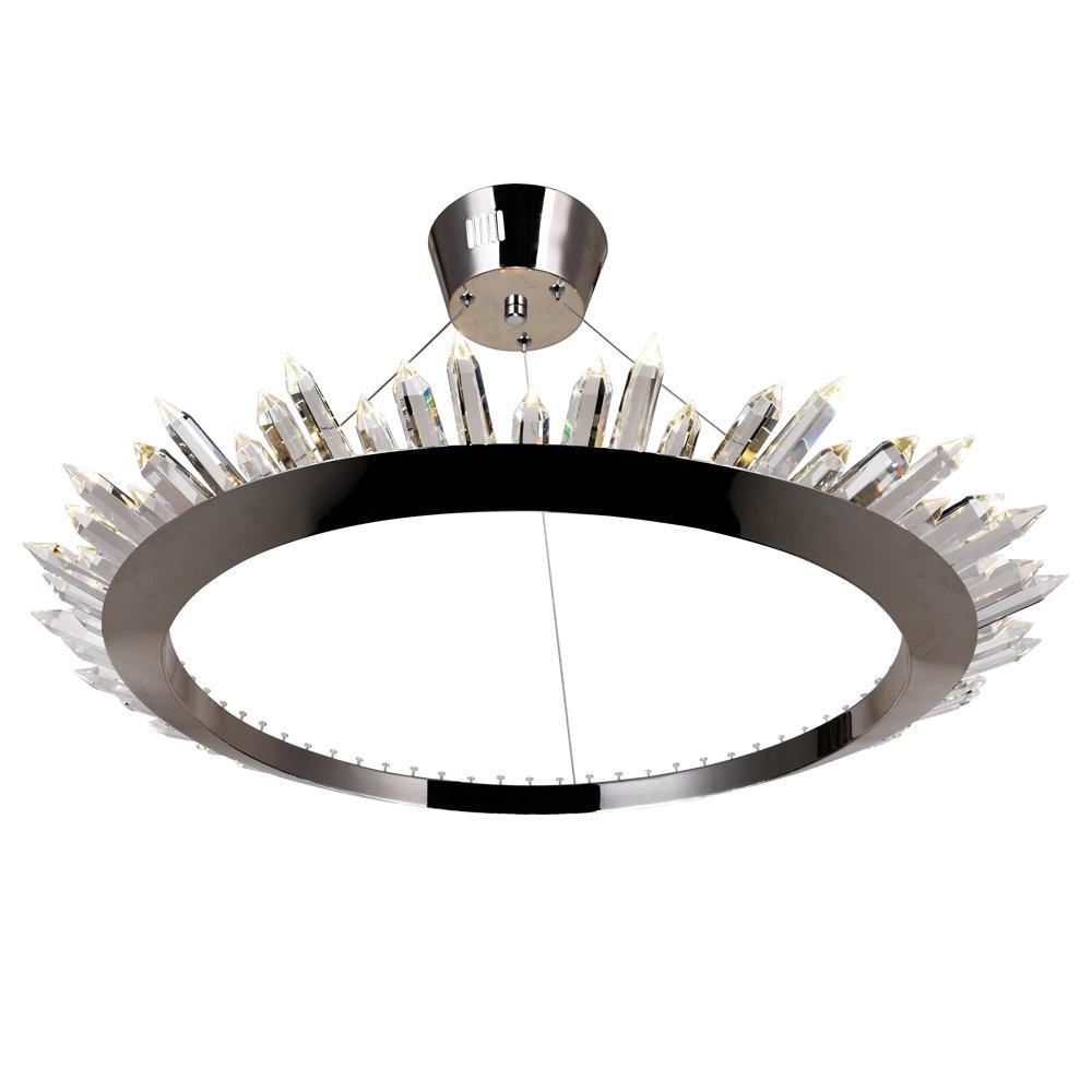 Polished Nickel Ring with Crystal - LV LIGHTING