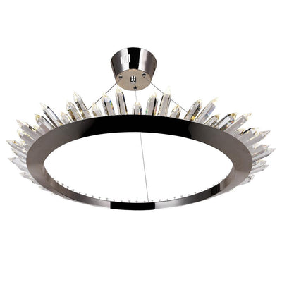 Polished Nickel Ring with Crystal - LV LIGHTING