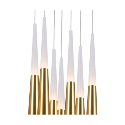 LED Gold Leaf with Cone Shade Swirl Chandelier - LV LIGHTING