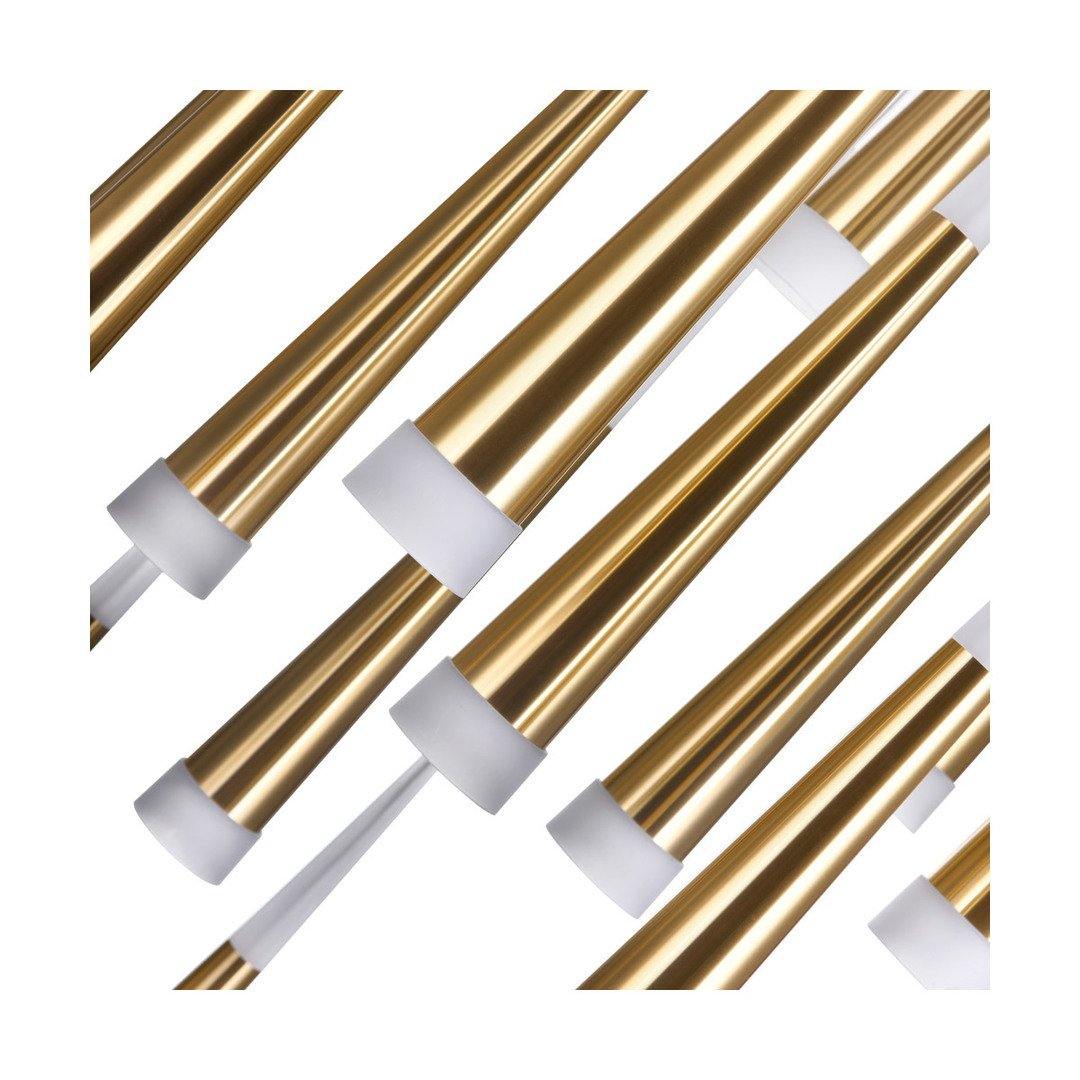 LED Gold Leaf with Cone Shade Swirl Chandelier - LV LIGHTING