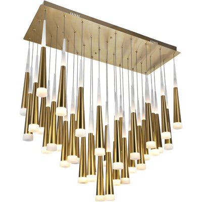 LED Gold Leaf with Cone Shade Linear Pendant - LV LIGHTING