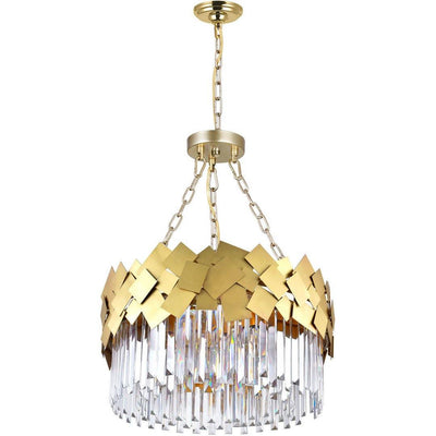 Medallion Gold Frame with Crystal Round Chandelier - LV LIGHTING