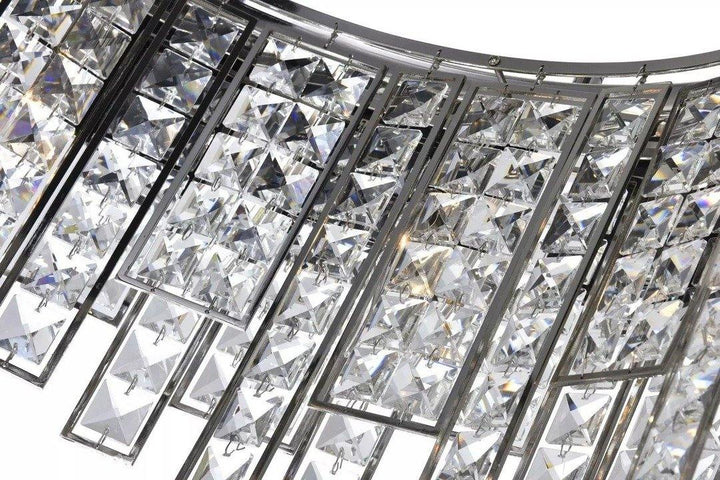 Black Textured Square Panel with Crystal Chandelier - LV LIGHTING