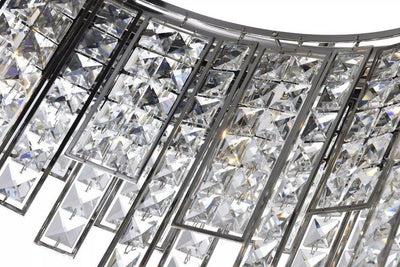 Black Textured Square Panel with Crystal Chandelier - LV LIGHTING