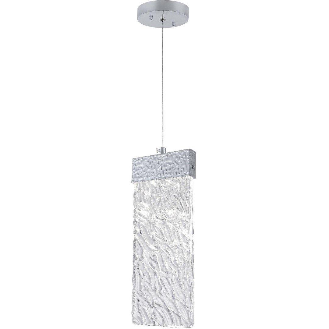 LED Steel with Textuered Frame and Crystal Panel Pendant - LV LIGHTING