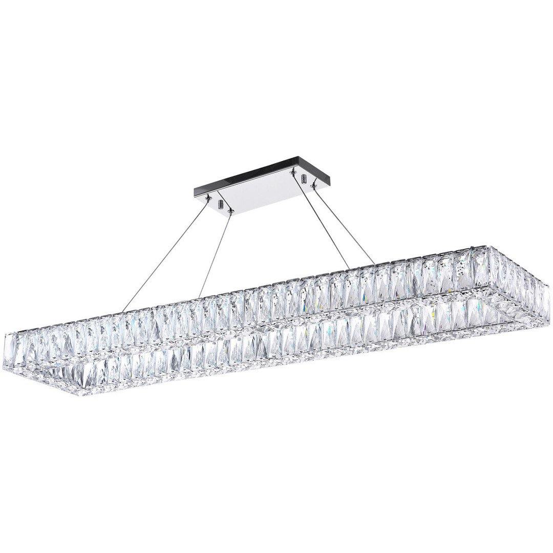 LED Chrome with Crystal Rectangular Linear Chandelier - LV LIGHTING