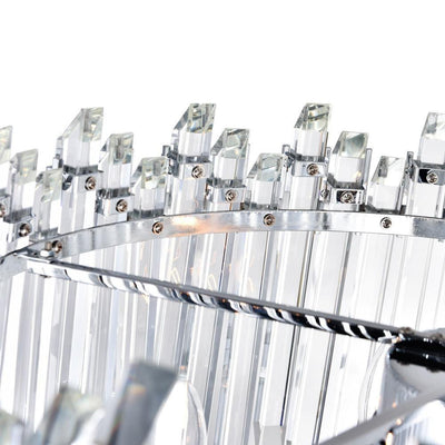 Chrome with Crystal Rod Round Chandelier - LV LIGHTING