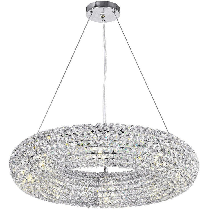 Chrome with Crystal Donut Ring Chandelier - LV LIGHTING