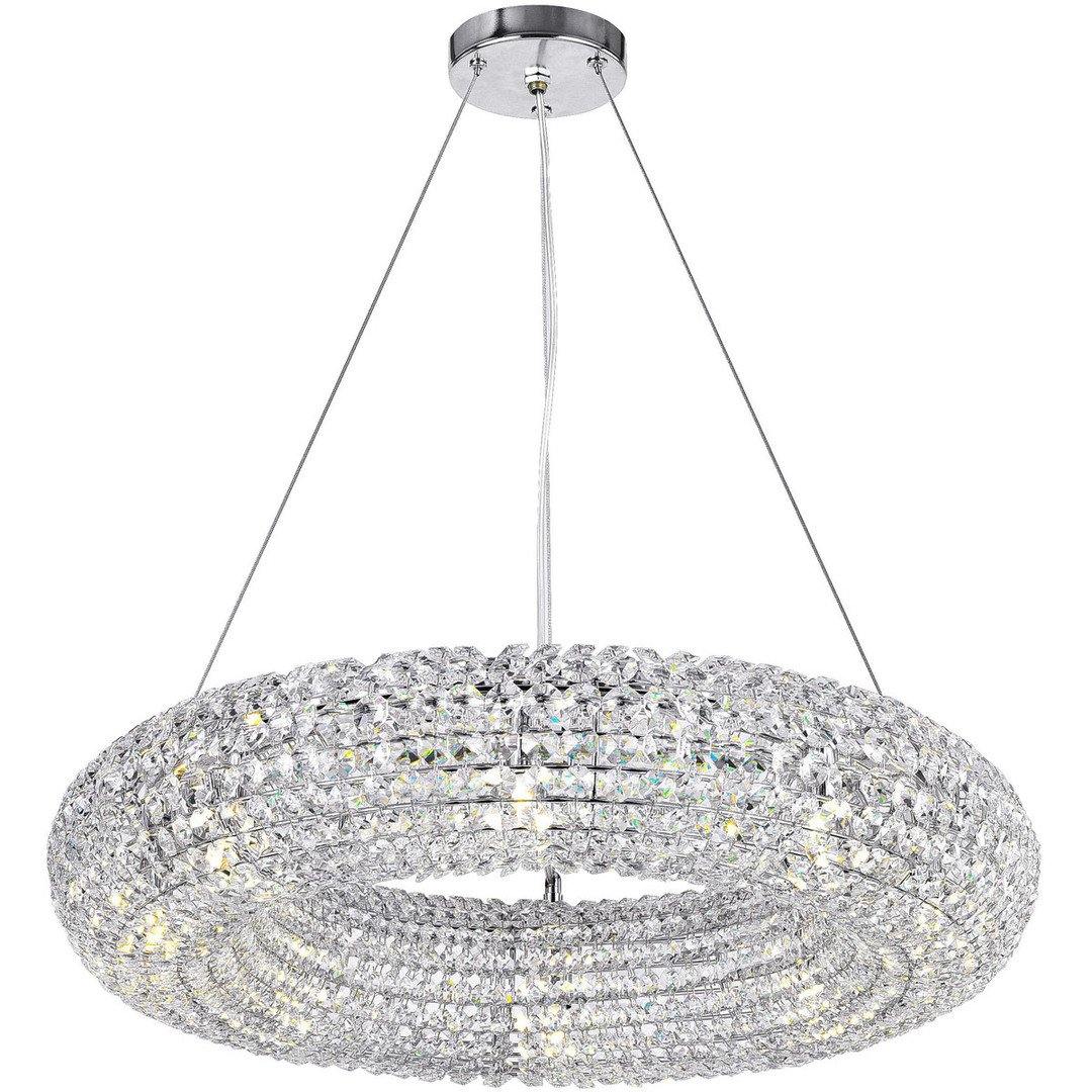 Chrome with Crystal Donut Ring Chandelier - LV LIGHTING