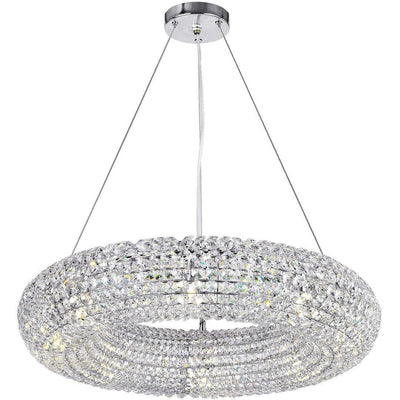 Chrome with Crystal Donut Ring Chandelier - LV LIGHTING