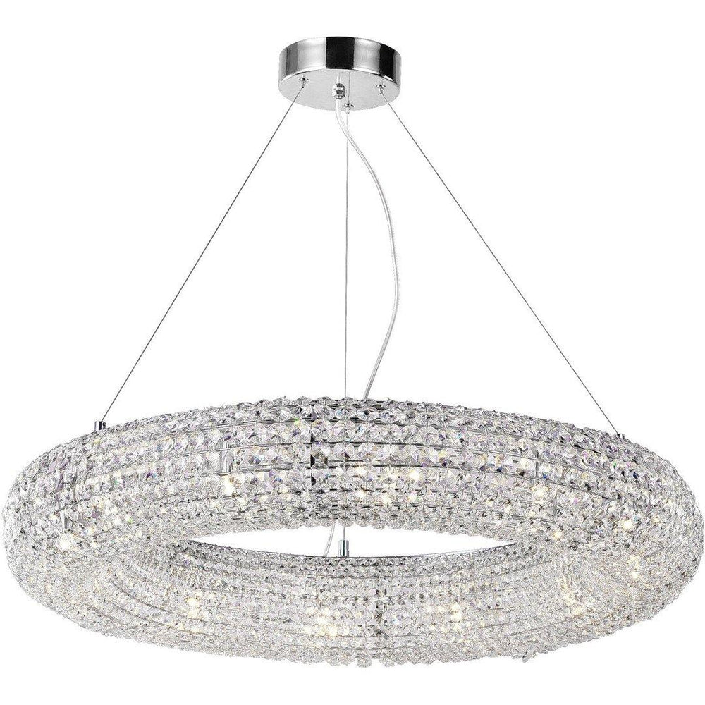 Chrome with Crystal Donut Ring Chandelier - LV LIGHTING