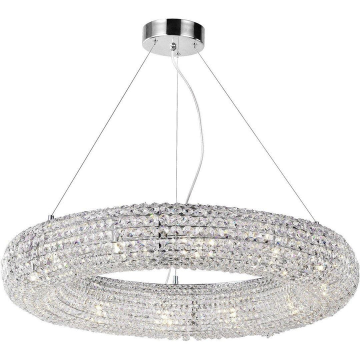 Chrome with Crystal Donut Ring Chandelier - LV LIGHTING