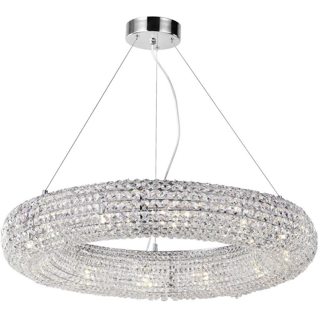 Chrome with Crystal Donut Ring Chandelier - LV LIGHTING