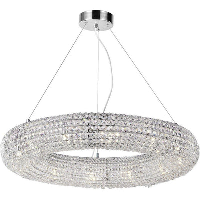 Chrome with Crystal Donut Ring Chandelier - LV LIGHTING