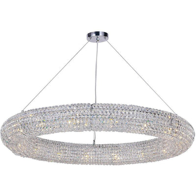 Chrome with Crystal Donut Ring Chandelier - LV LIGHTING