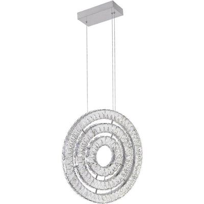 LED Chorme with Vertical Rings Chandelier - LV LIGHTING