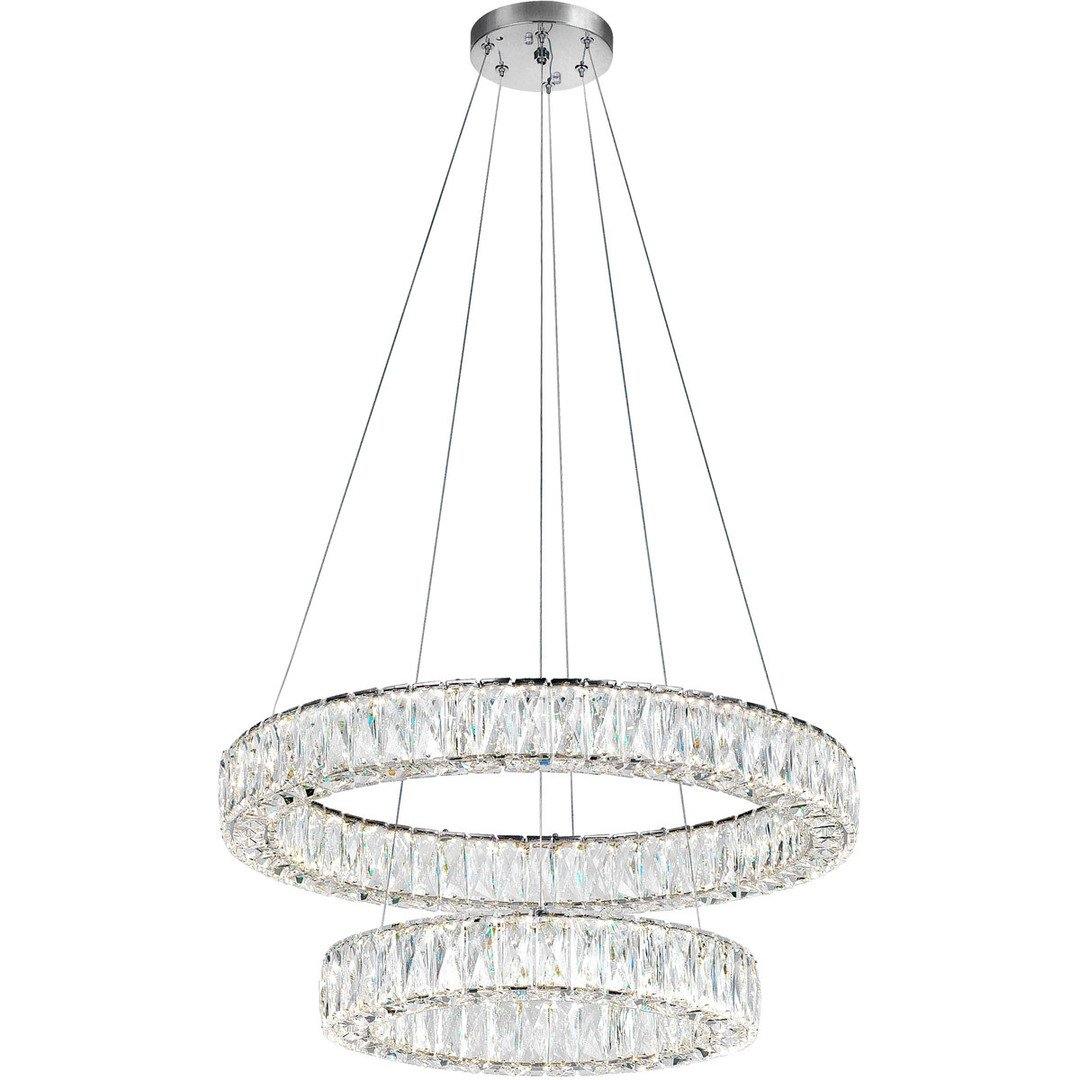 LED Chrome Crystal Ring 2 Tier Chandelier - LV LIGHTING