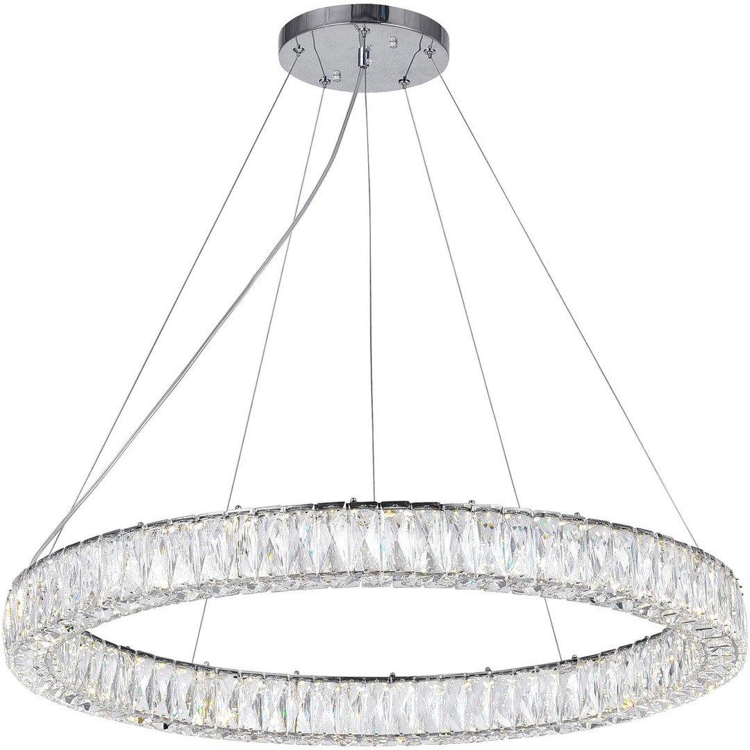 LED Chrome with Crystal Ring Chandelier - LV LIGHTING