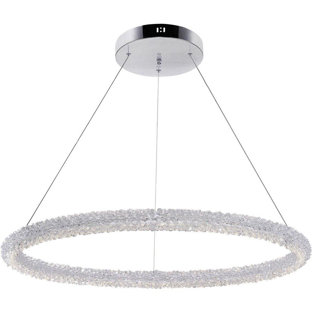 LED Chrome with Crystal Ring Chandelier - LV LIGHTING