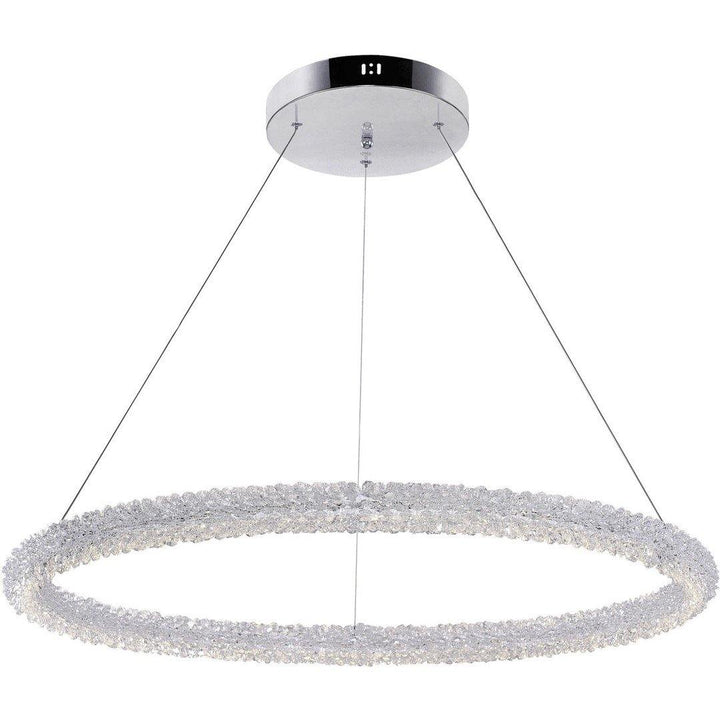 LED Chrome with Crystal Ring Chandelier - LV LIGHTING