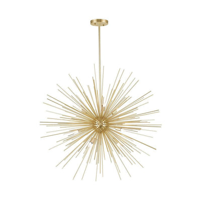 Gold Leaf with Burst Rod Globe Chandelier - LV LIGHTING