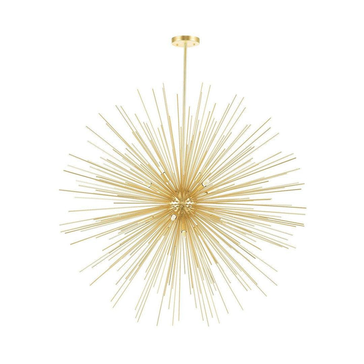 Gold Leaf with Burst Rod Globe Chandelier - LV LIGHTING