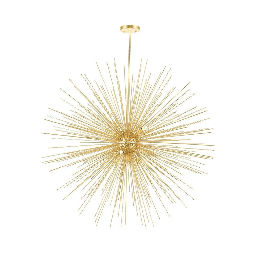 Gold Leaf with Burst Rod Globe Chandelier - LV LIGHTING