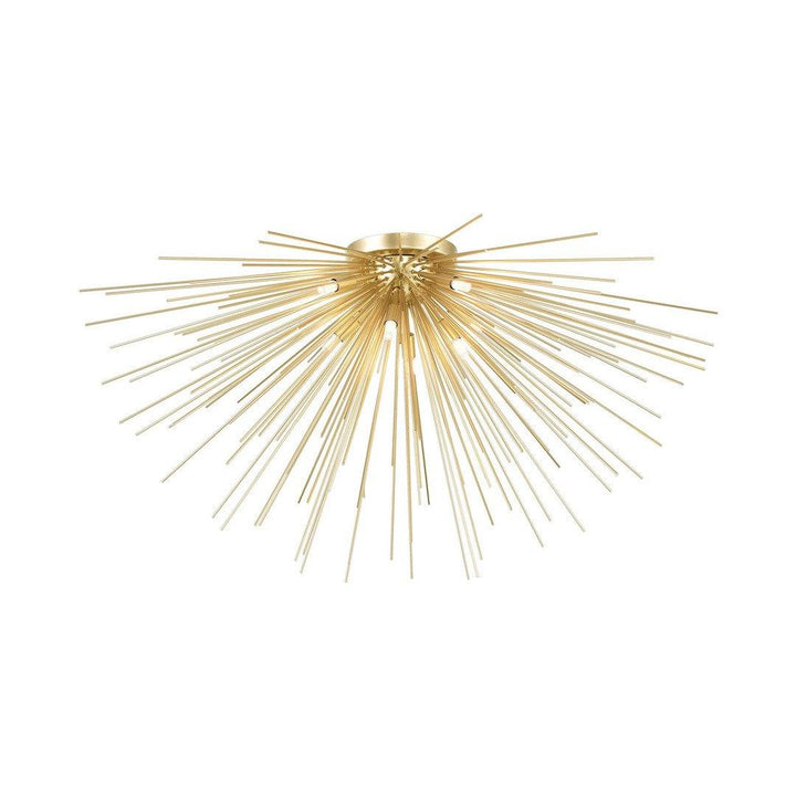 Gold Leaf with Burst Rod Flush Mount - LV LIGHTING