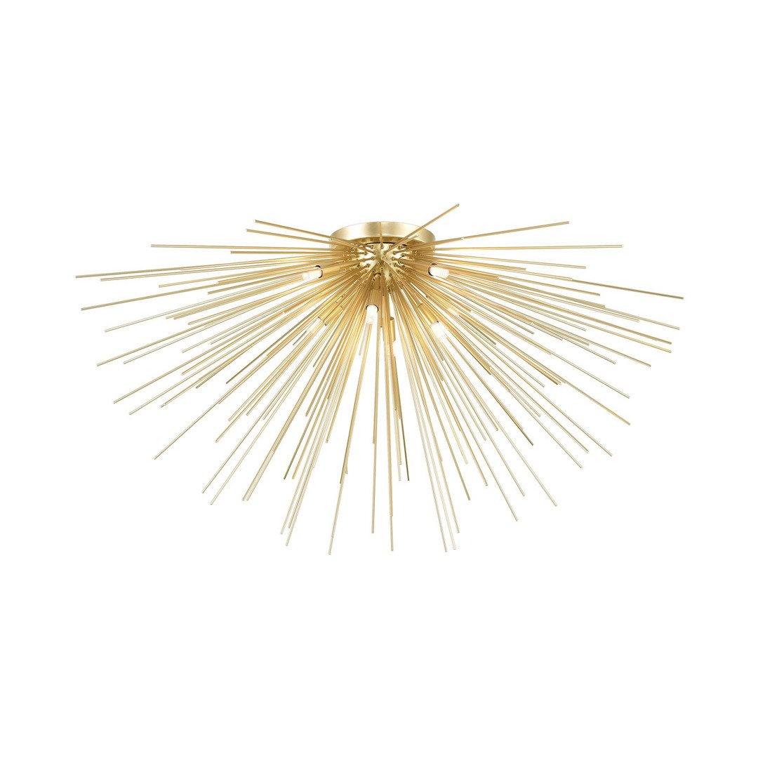 Gold Leaf with Burst Rod Flush Mount - LV LIGHTING