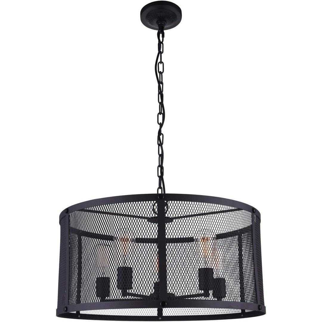 Black Mesh Drum Shade Chandelier - LV LIGHTING
