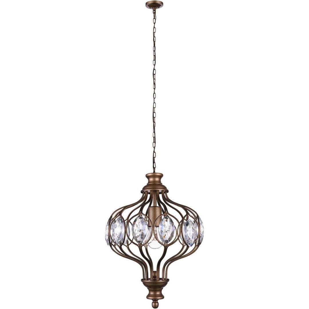 Antique Bronze with Crystal Pendant - LV LIGHTING