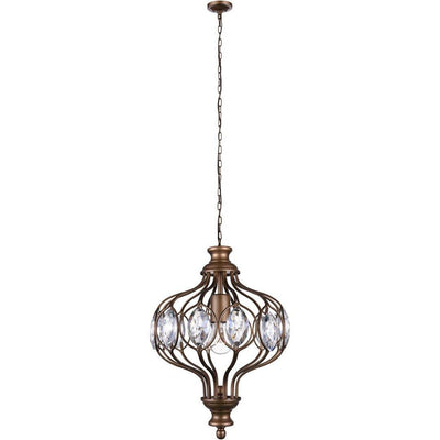 Antique Bronze with Crystal Pendant - LV LIGHTING