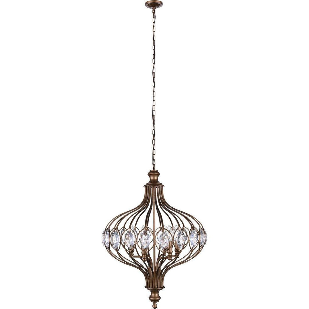 Antique Bronze with Crystal Pendant - LV LIGHTING