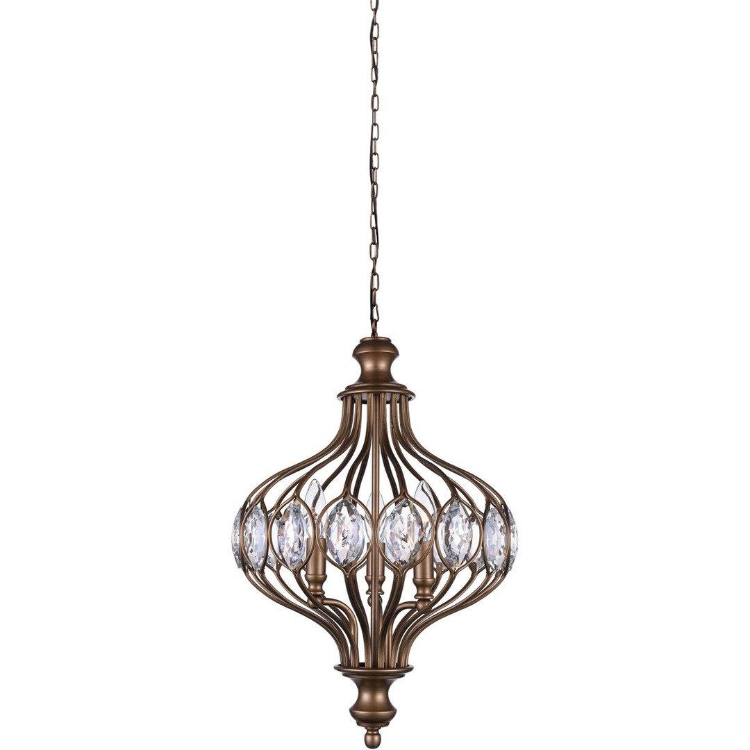 Antique Bronze with Crystal Pendant - LV LIGHTING