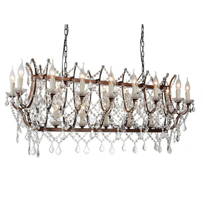 Steel with Clear Crystal Linear Chandelier - LV LIGHTING