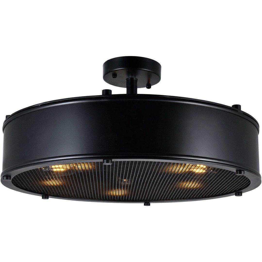 Black with Mesh Drum Shade Semi Flush Mount - LV LIGHTING