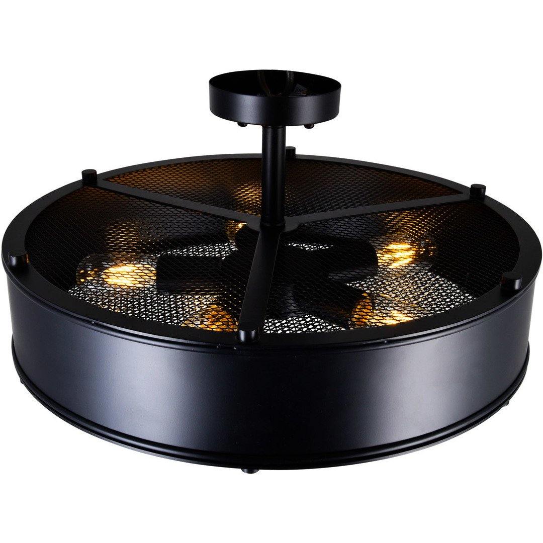 Black with Mesh Drum Shade Semi Flush Mount - LV LIGHTING