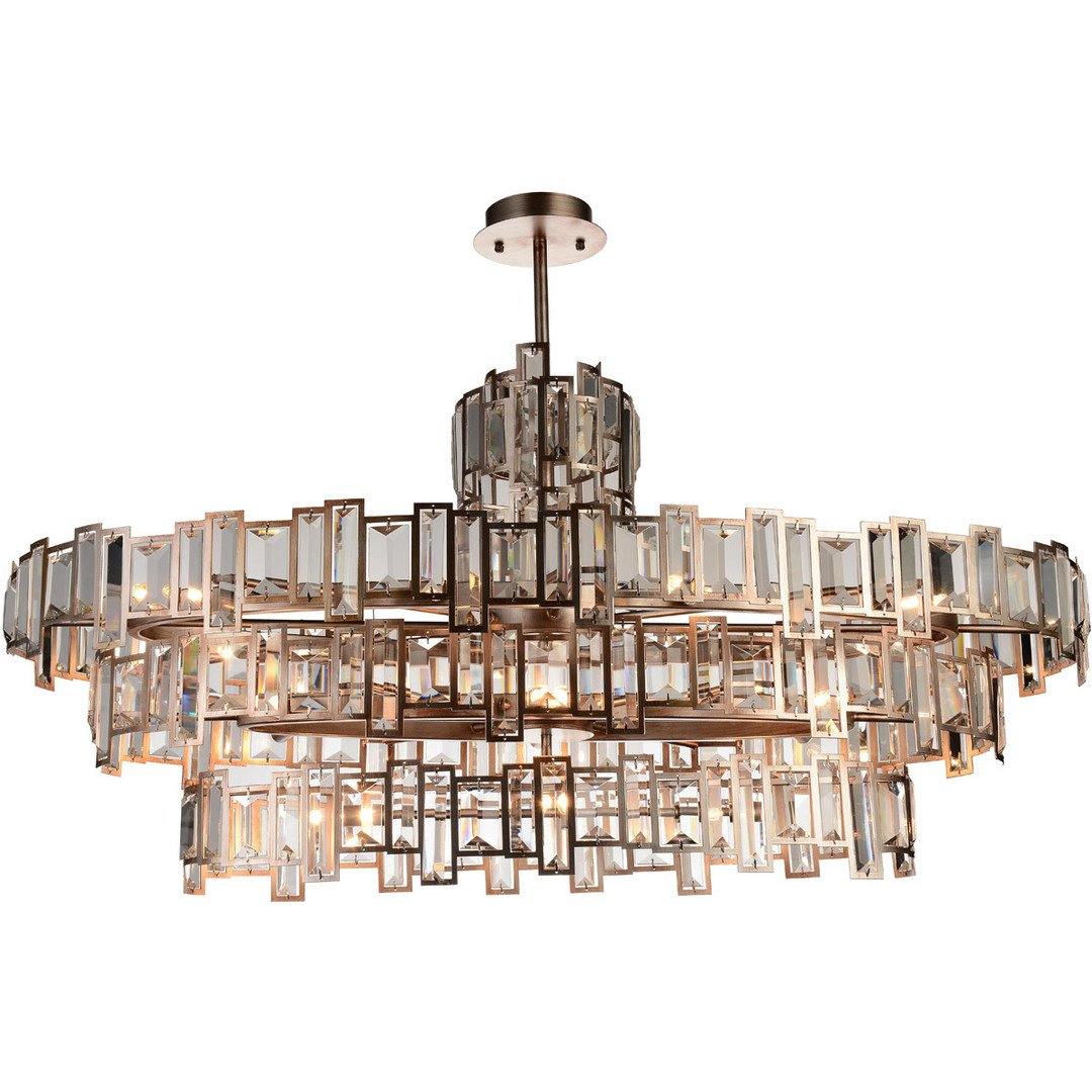 Champagne with Crystal Frame Linear Chandelier - LV LIGHTING