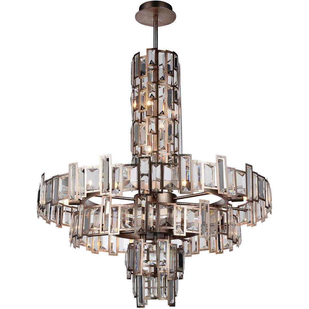 Champagne with Crystal Frame 2 Tier Chandelier - LV LIGHTING