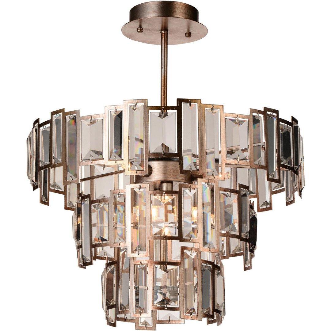 Champagne with Crystal Frame Chandelier - LV LIGHTING