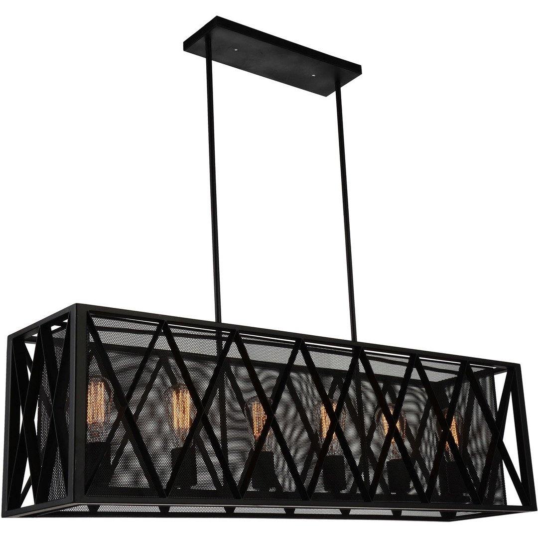 Black Meshed Air Frame Linear Chandelier - LV LIGHTING