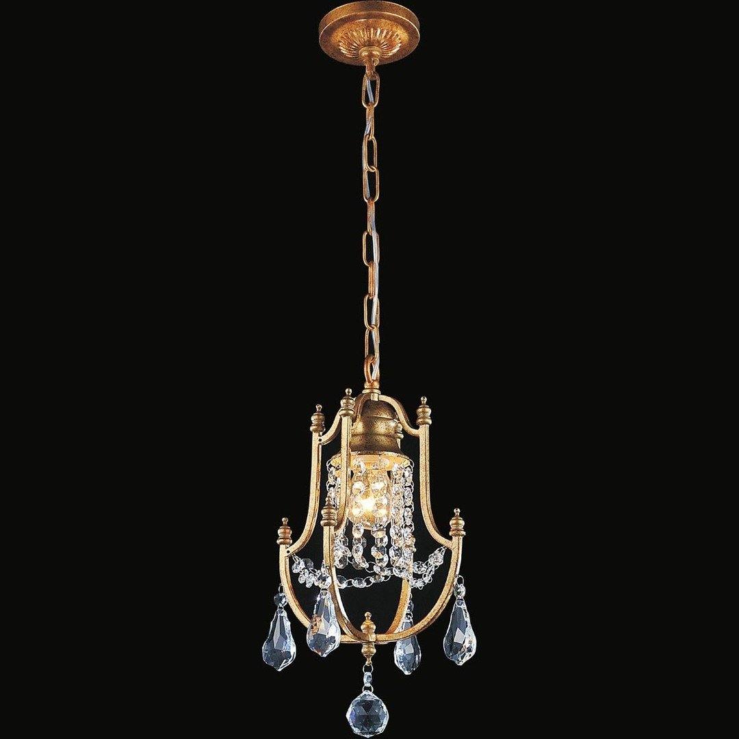 Oxidized Bronze Frame with Clear Crystal Pendant - LV LIGHTING