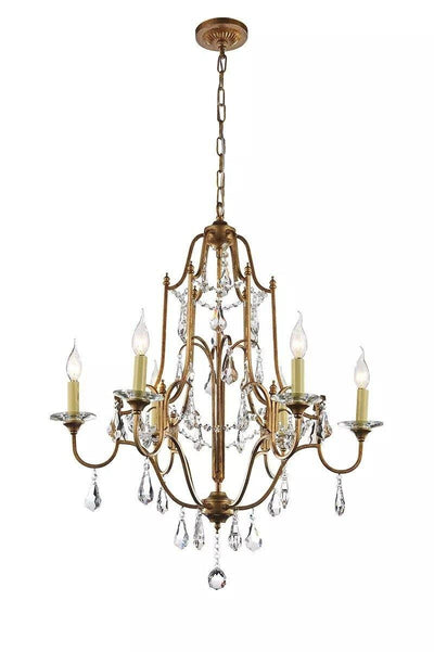 Oxidized Bronze Frame with Clear Crystal Chandelier - LV LIGHTING