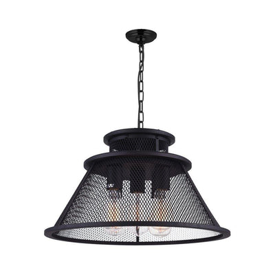 Black with Mesh Shade Round Chandelier - LV LIGHTING