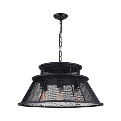 Black with Mesh Shade Round Chandelier - LV LIGHTING