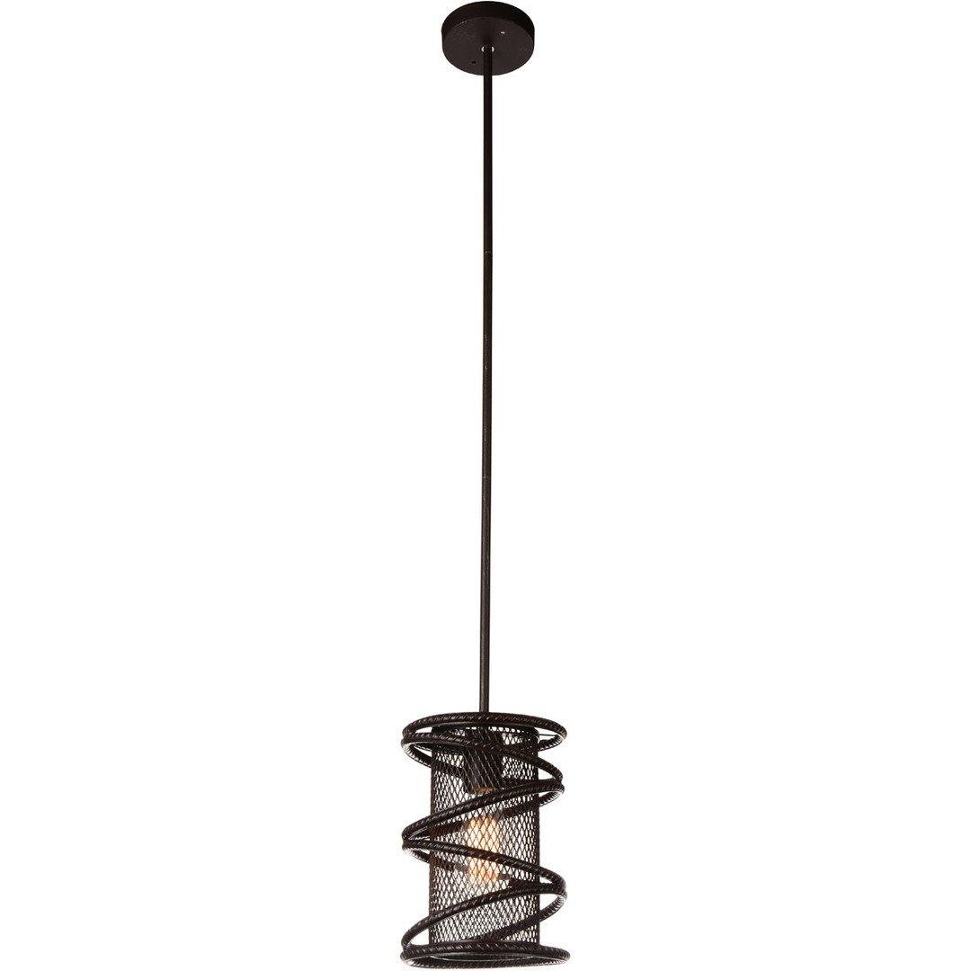 Black Frame with Cylindrical Mesh Shade Pendant - LV LIGHTING