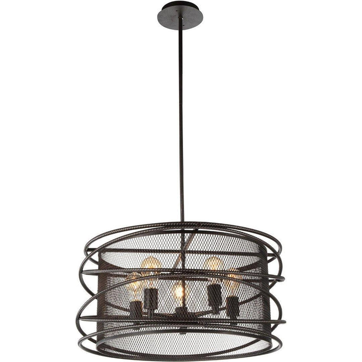 Black Frame with Rectangular Mesh Frame Linear Chandlier - LV LIGHTING