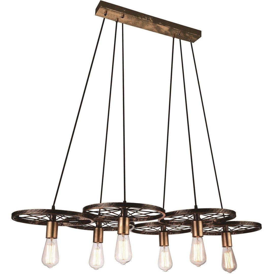 Black and Gold with Wheels Linear Chandelier - LV LIGHTING