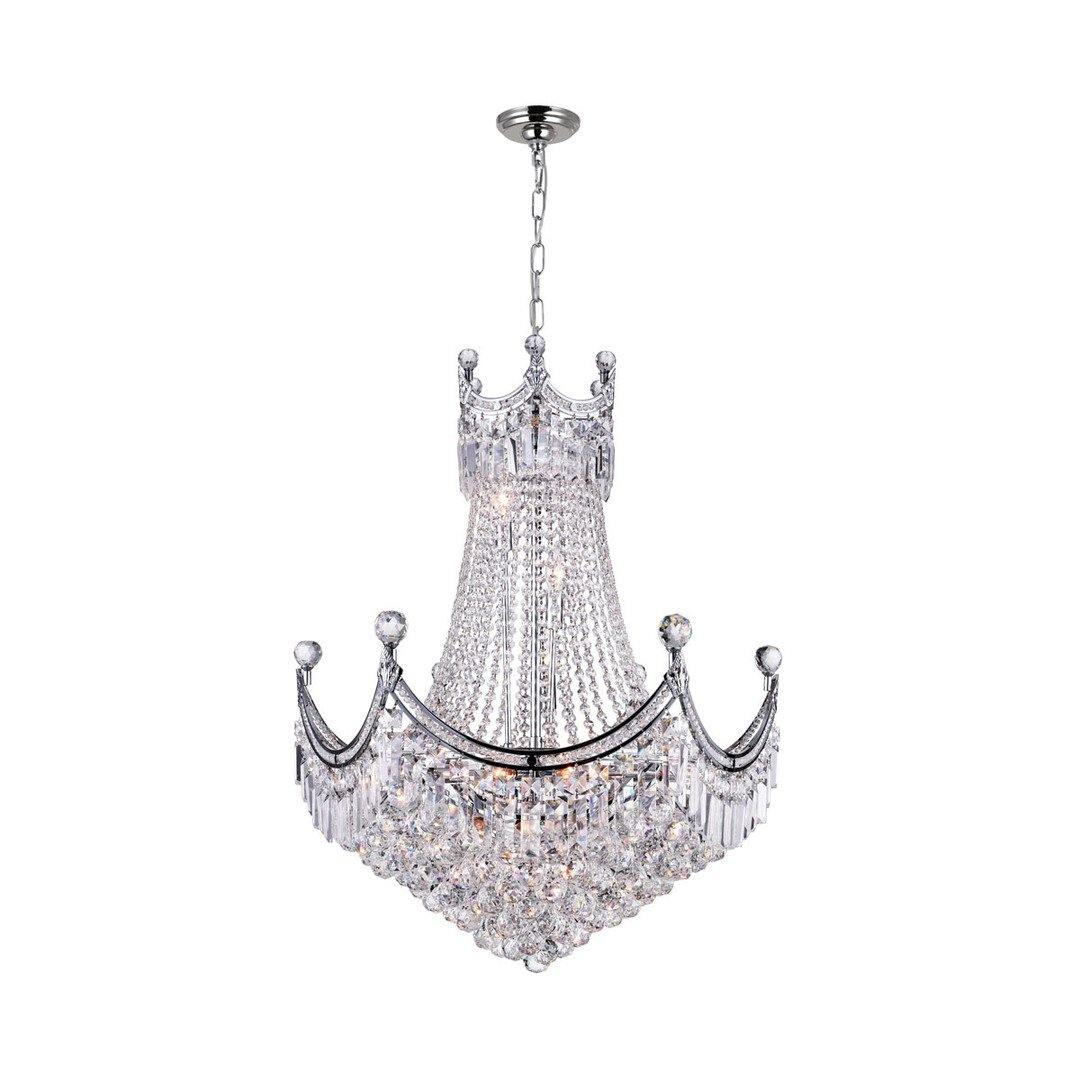 Chrome Frame with Crystal Drop Chandelier - LV LIGHTING